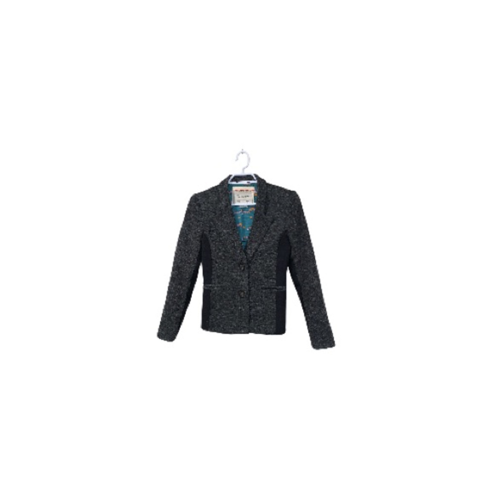 Anthropologie Cartonnier Grey and Black Cotton Blazer - Women’s Size 0